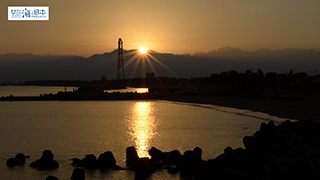 【漁港】富山県 四方漁港 朝日が昇り夜明け